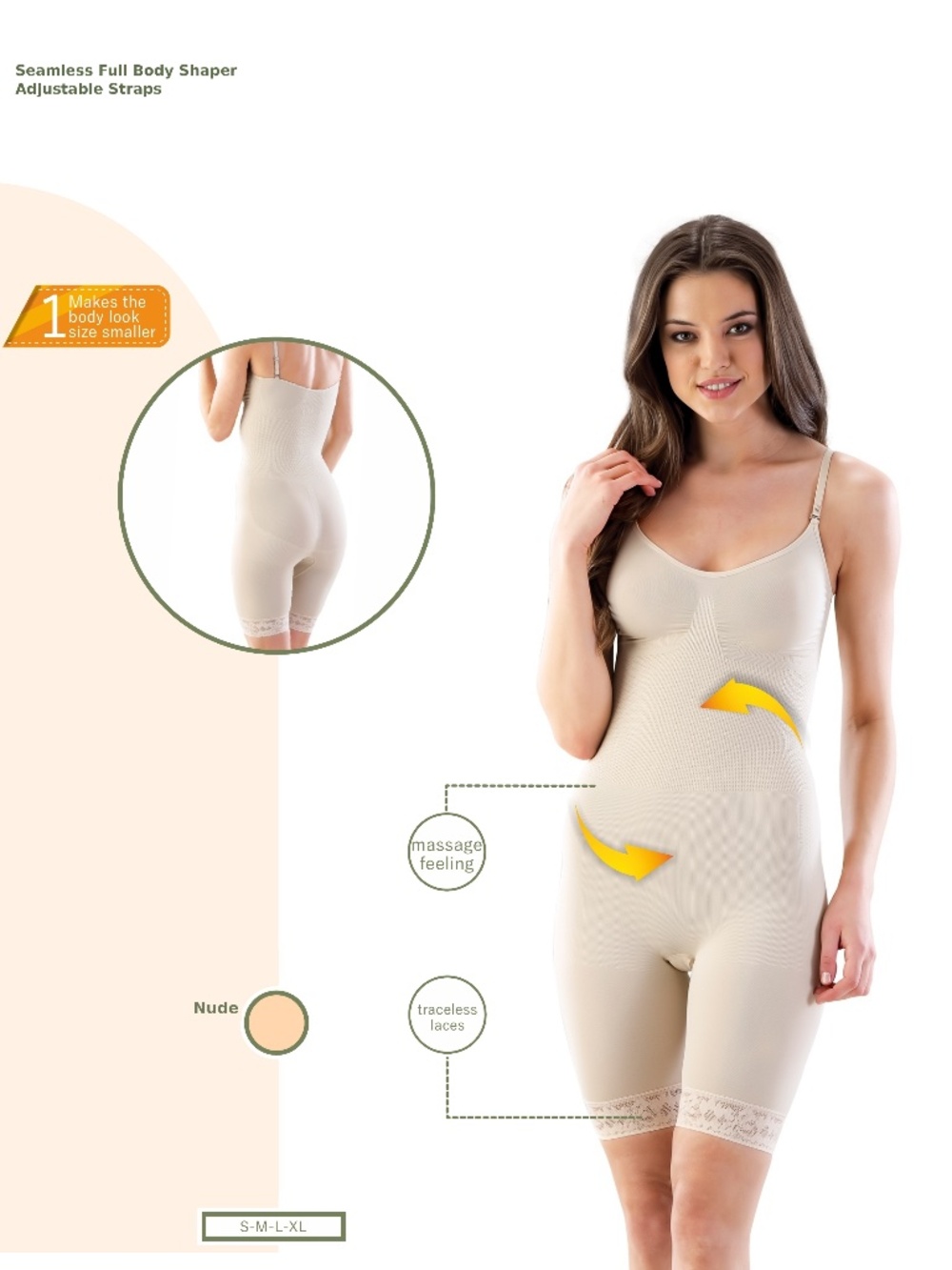 Full Body Shaper, Seamless & Adjustable / Gaine intégrale sans couture